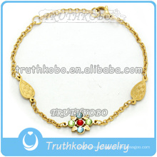 European Charm Bracelet Lucky Rhinestone Beautiful Flower Bracelet For Women